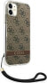 Guess Etui Guess do iPhone 11 brązowy hardcase 4G Print Strap