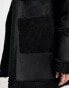 Фото #8 товара Threadbare Tall Harp bonded coat with borg detail in black