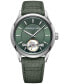 ფოტო #1 პროდუქტის Men's Swiss Automatic Freelancer Calibre RW1212 Green Canvas Strap Watch 43mm