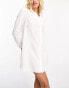 Фото #2 товара ASOS DESIGN fuller bust cotton mini shirt dress in white