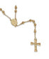 ფოტო #3 პროდუქტის Unisex 18K Gold Plated Stainless Steel Beaded Classic Rosary Necklace