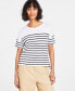 Фото #2 товара Women's Boat-Neck Dropped-Shoulder Knit Top, Created for Macy's