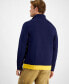 ფოტო #4 პროდუქტის Men's Quarter-Zip Colorblocked Fleece Sweater, Created for Macy's