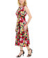 Petite Floral-Print Ruched Midi Dress