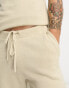 Фото #3 товара ASOS DESIGN midweight knitted cotton co-ord shorts in stone