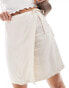 Фото #5 товара Object linen touch mini wrap skirt in cream