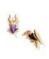 Disney Villains Multi-Color Maleficent Studs Золотистый - фото #1