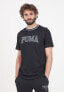 PUMA Men's Black SHORT SLEEVE T-shirt Black Mens Puma Squad Graphic M - фото #1