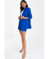 ფოტო #3 პროდუქტის Women's Ruched Sleeve Tailored Blazer