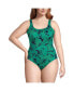 Фото #1 товара Plus Size Chlorine Resistant High Leg Soft Cup Tugless Sporty One Piece Swimsuit