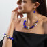 Фото #2 товара Fascinating Gold Blue necklace with 24 carat gold and pure silver in Lampglas NRO5 pearls