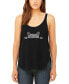 ფოტო #1 პროდუქტის Women's Premium Word Art Peeking Cat Flowy Tank Top