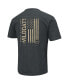 Фото #4 товара Men's Heathered Black Kansas State Wildcats OHT Military-Inspired Appreciation Flag 2.0 T-shirt