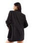 Kaiia cinched waist diamante padlock blazer co-ord in black