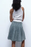 Denim pleated skirt