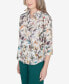 Classic Water Colored Leaf Filled Button Down Top