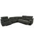 Фото #3 товара Sebaston 6-Pc. Fabric Sectional with 3 Power Motion Recliners and 1 USB Console, Created for Macy's