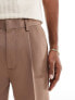 ASOS DESIGN smart tapered trousers in light brown