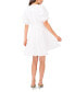 ფოტო #4 პროდუქტის Women's V-Neck Tiered Bubble Puff Sleeve Mini Dress