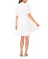 Фото #4 товара Women's V-Neck Tiered Bubble Puff Sleeve Mini Dress