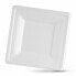 Plate set Algon Disposable White Sugar Cane Squared 26 cm (24 Units)
