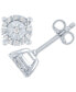 ფოტო #2 პროდუქტის Diamond Halo Stud Earrings (1/10 ct. t.w.) in Sterling Silver