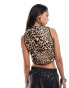 The Frolic quilted tie front waistcoat in leopard