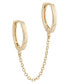 ფოტო #1 პროდუქტის Solid Double Chain Huggie Earring in 14K Gold Plated over Sterling Silver