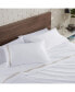 Фото #3 товара Sateen Twin Sheet Set, 1 Flat Sheet, 1 Fitted Sheet, 2 Pillowcases, 600 Thread Count, Sateen Cotton, Pristine White with Fine Baratta Embroidered 3-Striped Hem