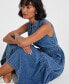 ფოტო #2 პროდუქტის Women's Denim Tiered Midi Dress, Created for Macy's