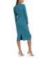 ფოტო #2 პროდუქტის Women's Round-Neck Curved-Ruched Dress