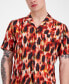 Фото #1 товара Рубашка мужская с короткими рукавами с абстрактным принтом и застежкой на пуговицы Hugo Boss Men's Relaxed-Fit