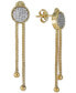 ფოტო #1 პროდუქტის Diamond Circle Cluster Chain Drop Earrings (1/4 ct. t.w.) in 14k Gold-Plated Sterling Silver