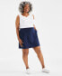 Фото #1 товара Plus Size Solid Pull-On Skort, Created for Macy's