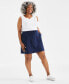 ფოტო #1 პროდუქტის Plus Size Solid Pull-On Skort, Created for Macy's