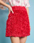 Sister Jane floral textured mini skirt in red co-ord