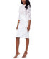 Women's Boat-Neck Lace-Top Draped-Skirt Dress