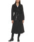 Фото #1 товара DKNY Women's Maxi Faux-Leather Belt Wrap Coat Black L