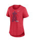 Women's Heather Red Los Angeles Angels Touch Tri-Blend T-shirt