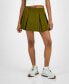 ფოტო #3 პროდუქტის Juniors' Pleated Raw-Edge-Hem Mini Skort