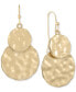 ფოტო #1 პროდუქტის Gold-Tone Double Hammered Disc Drop Earrings, Created for Macy's