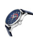 ფოტო #2 პროდუქტის Men's Giromondo Swiss Quartz Blue Leather Strap Watch 42mm