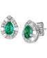 ფოტო #1 პროდუქტის Costa Smeralda Emerald (5/8 ct. t.w.) & Nude Diamond Pear-Shaped Stud Earrings (1/8 ct. t.w.) in 14k White Gold