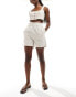 Фото #3 товара Vila linen blend shorts in oatmeal