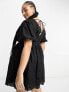 Фото #3 товара River Island Plus broderie mini dress in black