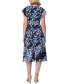 Фото #2 товара Petite Floral Flutter-Sleeve Midi Dress