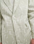 Viggo suit jacket with print in sage green