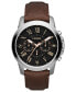Men's Chronograph Grant Brown Leather Strap Watch 44mm