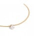 ფოტო #1 პროდუქტის Gold Plated Stainless Steel Chain with Freshwater Pearl Pendant - Juliet Necklace 16" For Women