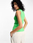 Y.A.S ribbed high neck sleeveless top in green